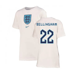 2022-2023 England Crest Tee (White) - Kids (Bellingham 22) - XSB
