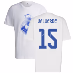 Real Madrid 2021-2022 Training Tee (White-Blue) (VALVERDE 15) - M