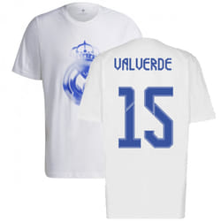 Real Madrid 2021-2022 Training Tee (White-Blue) (VALVERDE 15) - M