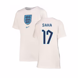 2022-2023 England Crest Tee (White) - Kids (Saka 17) - XSB