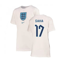 2022-2023 England Crest Tee (White) - Kids (Saka 17) - SB