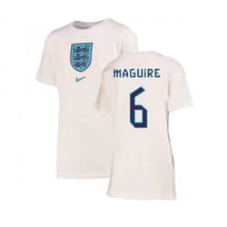 2022-2023 England Crest Tee (White) - Kids (Maguire 6) - XSB