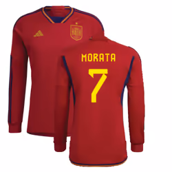 2022-2023 Spain Long Sleeve Home Shirt (MORATA 7) - L