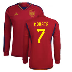 2022-2023 Spain Long Sleeve Home Shirt (MORATA 7) - XL