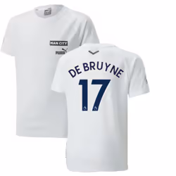 2022-2023 Man City Casuals Tee (White) - Kids (DE BRUYNE 17) - MB
