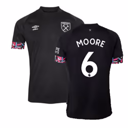 2022-2023 West Ham Away Shirt (Kids) (MOORE 6) - LB