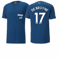 2022-2023 Man City Casuals Tee (Blue) (DE BRUYNE 17) - L