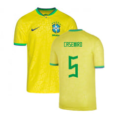 2022-2023 Brazil Little Boys Home Shirt (Casemiro 5) - MB