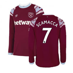 2022-2023 West Ham Long Sleeve Home Shirt (SCAMACCA 7) - 3XL