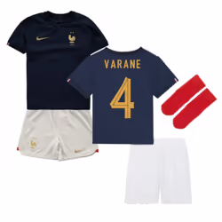 2022-2023 France Home Little Boys Mini Kit (Varane 4) - XLB