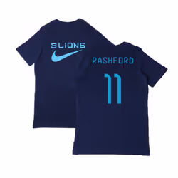 2022-2023 England Three Lions Tee (Navy) - Kids (Rashford 11) - XLB