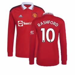 2022-2023 Man Utd Long Sleeve Home Shirt (RASHFORD 10) - M