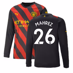 2022-2023 Man City Long Sleeve Away Shirt (MAHREZ 26) - M
