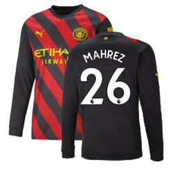 2022-2023 Man City Long Sleeve Away Shirt (MAHREZ 26) - M