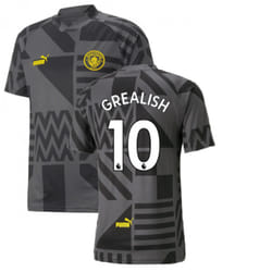 2022-2023 Man City Pre-Match Jersey (Black) (GREALISH 10) - M
