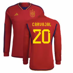 2022-2023 Spain Long Sleeve Home Shirt (CARVAJAL 20) - L