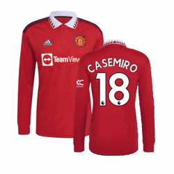 2022-2023 Man Utd Long Sleeve Home Shirt (CASEMIRO 18) - XS