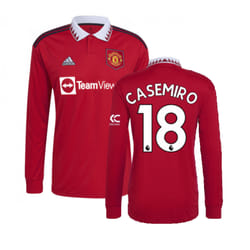 2022-2023 Man Utd Long Sleeve Home Shirt (CASEMIRO 18) - XS