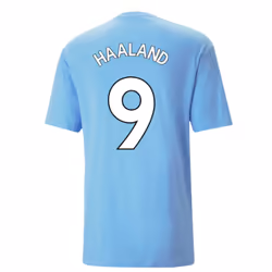 2022-2023 Man City FtblCulture Tee (Blue) (HAALAND 9) - XL