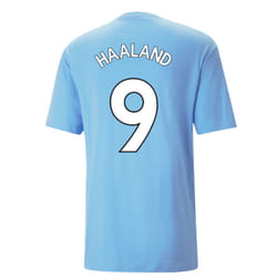 2022-2023 Man City FtblCulture Tee (Blue) (HAALAND 9) - XL
