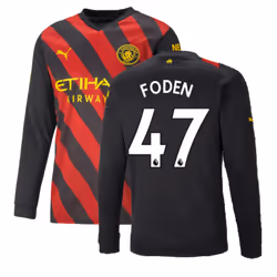 2022-2023 Man City Long Sleeve Away Shirt (FODEN 47) - XL