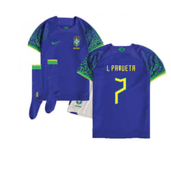 2022-2023 Brazil Away Little Boys Mini Kit (L Paqueta 7) - SB