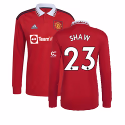 2022-2023 Man Utd Long Sleeve Home Shirt (SHAW 23) - XS