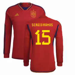 2022-2023 Spain Long Sleeve Home Shirt (SERGIO RAMOS 15) - 3XL