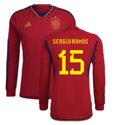 2022-2023 Spain Long Sleeve Home Shirt (SERGIO RAMOS 15) - 3XL
