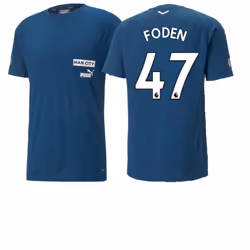 2022-2023 Man City Casuals Tee (Blue) (FODEN 47) - L