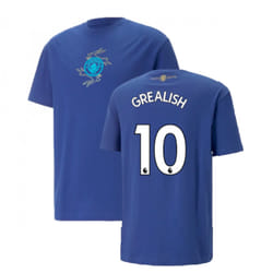 2022-2023 Man City Chinese New Year Graphic Tee (Blue) (Grealish 10) - S