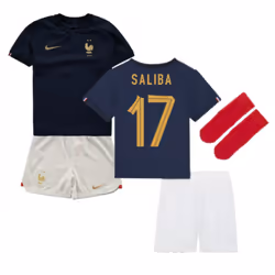 2022-2023 France Home Little Boys Mini Kit (Saliba 17) - XLB