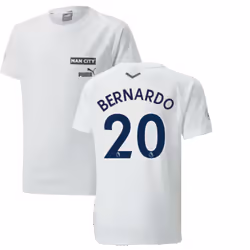 2022-2023 Man City Casuals Tee (White) - Kids (BERNARDO 20) - MB