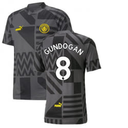 2022-2023 Man City Pre-Match Jersey (Black) (GUNDOGAN 8) - M