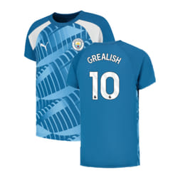 2023-2024 Man City Pre-Match Jersey (Lake Blue) - Kids (GREALISH 10) - MB