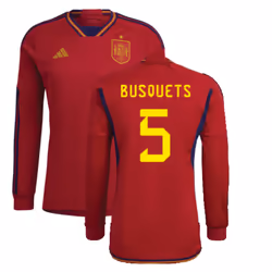 2022-2023 Spain Long Sleeve Home Shirt (BUSQUETS 5) - L