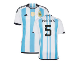 Argentina 2022 World Cup Winners Home Shirt (PAREDES 5) - 3XL