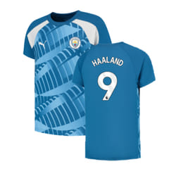 2023-2024 Man City Pre-Match Jersey (Lake Blue) (HAALAND 9) - XXL