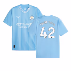 2023-2024 Man City Home Shirt (TOURE YAYA 42) - M