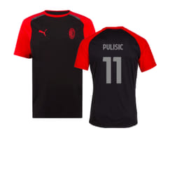 2023-2024 AC Milan Casuals Tee (Black) (Pulisic 11) - XL
