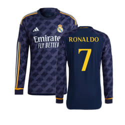 2023-2024 Real Madrid Authentic Long Sleeve Away Shirt (Ronaldo 7) - 3XL