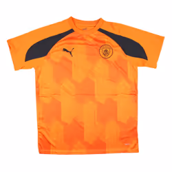 2023-2024 Man City Pre-Match Jersey (Orange) - Kids (DE BRUYNE 17) - XLB