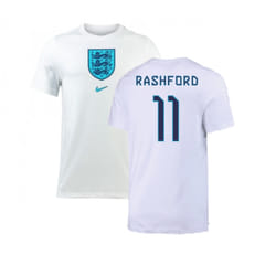 2022-2023 England Crest Tee (White) (Rashford 11) - XXL