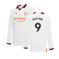 2023-2024 Man City Long Sleeve Away Shirt (Kids) (HAALAND 9) - XXLB