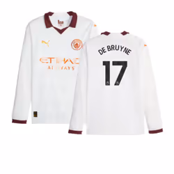 2023-2024 Man City Long Sleeve Away Shirt (DE BRUYNE 17) - S