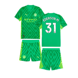 2023-2024 Man City Goalkeeper Mini Kit (Green) (Ederson M 31) - 1-2 Years