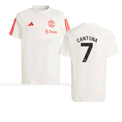 2023-2024 Man Utd Training Tee (White) - Kids (Cantona 7) - MB