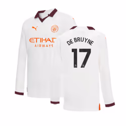 2023-2024 Man City Long Sleeve Away Shirt (Kids) (DE BRUYNE 17) - XXLB