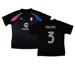 2023-2024 AC Milan Pre-Match Jersey (Black) (Maldini 3) - XL