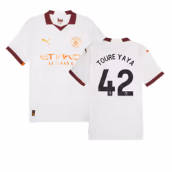 2023-2024 Man City Authentic Away Shirt (TOURE YAYA 42) - XL